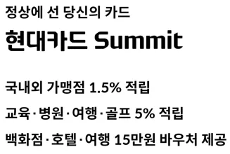 '정산에 선 당신의 카드, 현대카드 SUMMIT' 문구