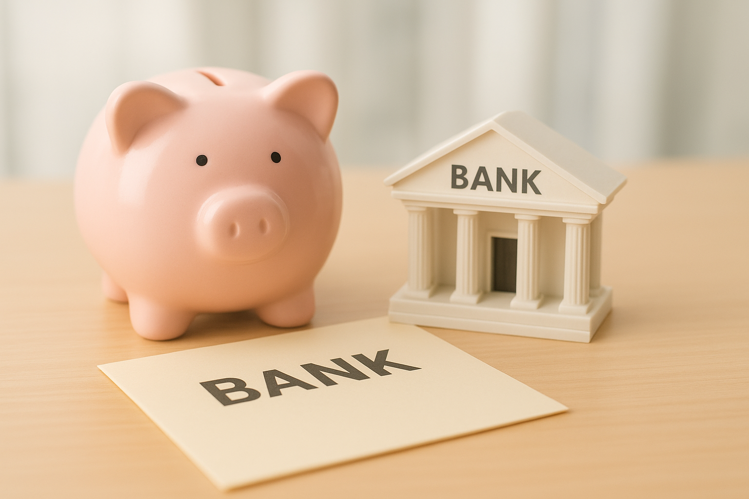 돼지저금통과 은행이미지