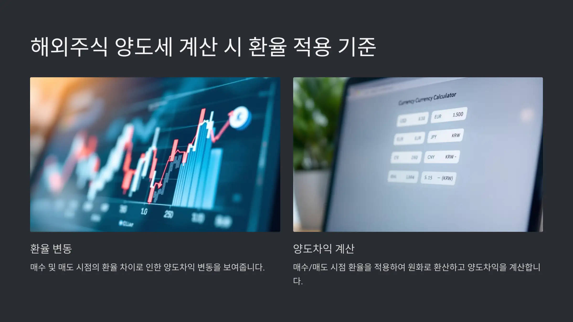 해외주식 양도세 계산 시 환율 적용 기준