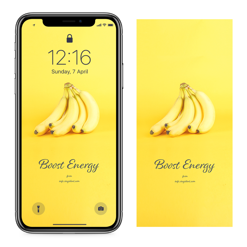 01 바나나 C - Boost Energy 아이폰노란색배경화면