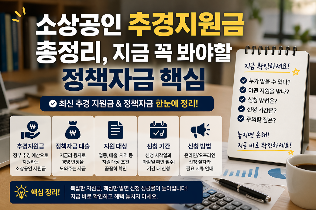 소상공인 추경지원금 신청 자격 기간 100% 받는 법