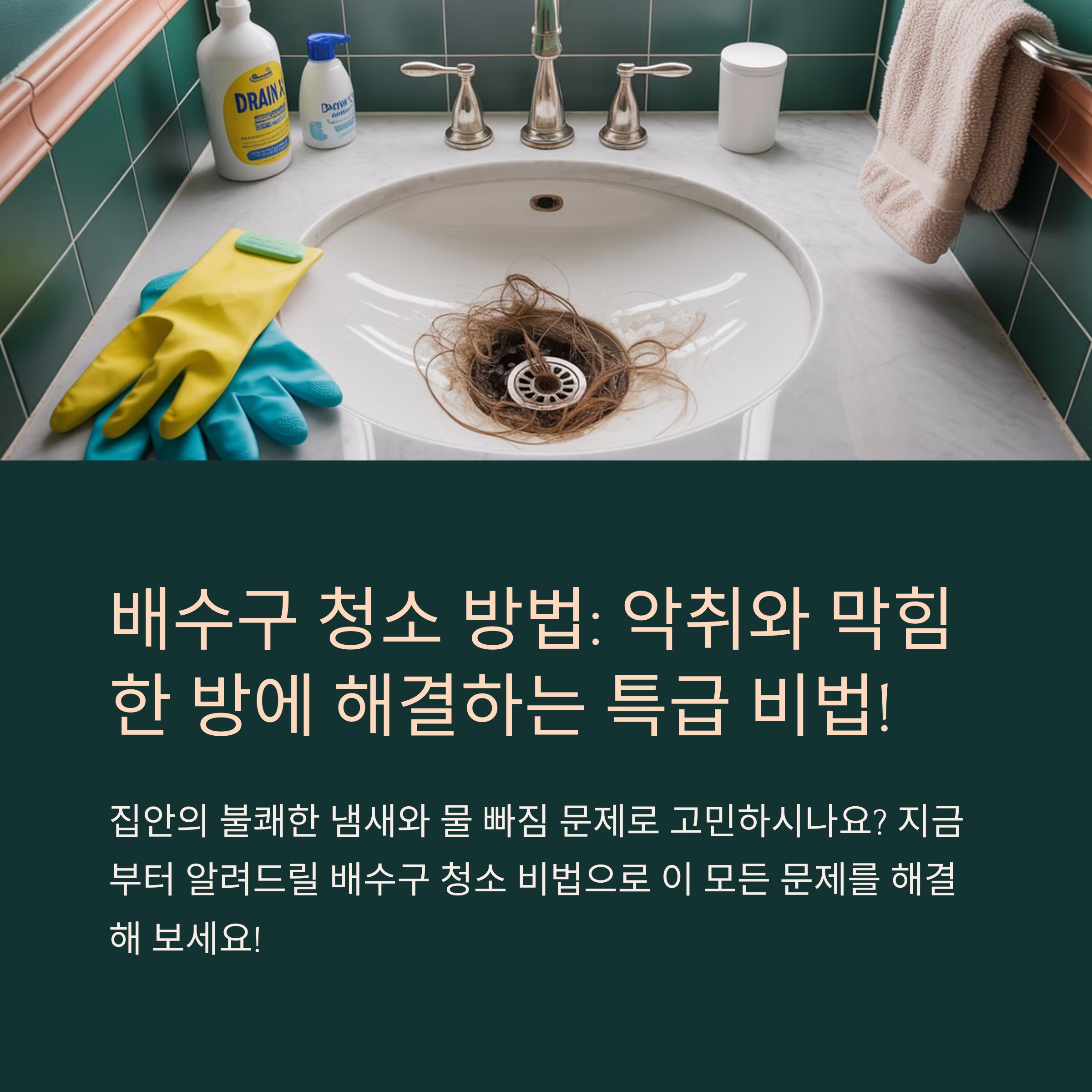 배수구 청소 방법: 악취와 막힘 한 방에 해결하는 특급 비법!