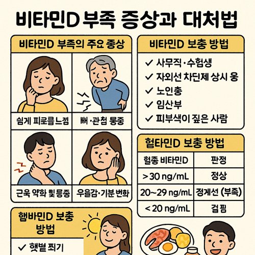 비타민D 부족 증상과 대처법