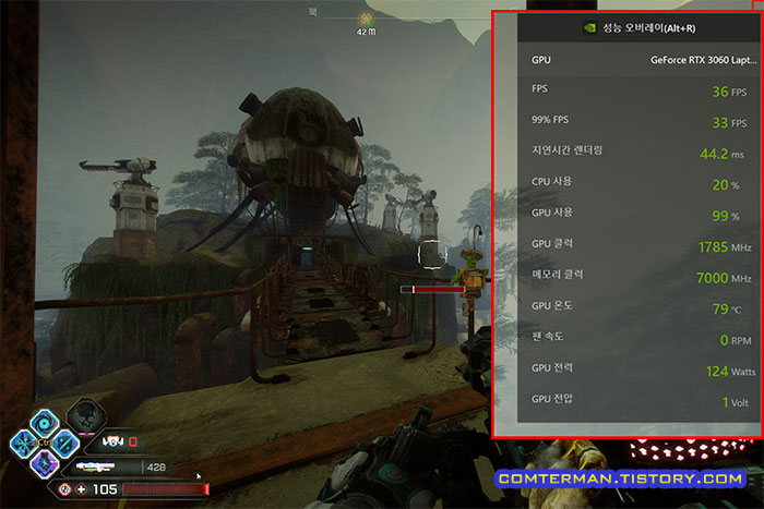nVidia 성능 오버레이 게임 프레임