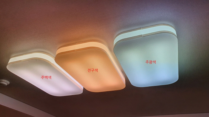 형광등 주백색, 주광색, 전구색 비교1