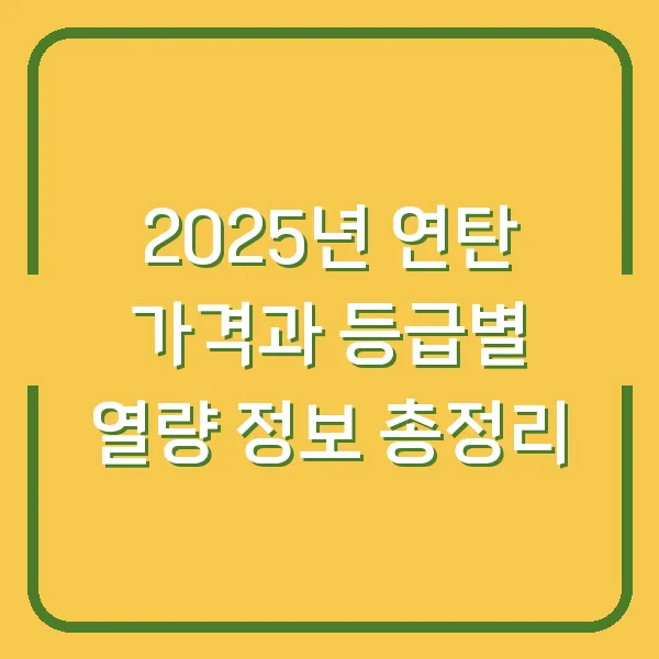 2025년 연탄 가격과 등급별 열량 정보 총정리