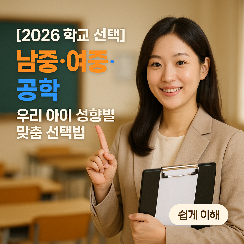 [2026 학교 선택] 남중&middot;여중&middot;공학 ｜ 우리 아이 성향별 맞춤 선택법