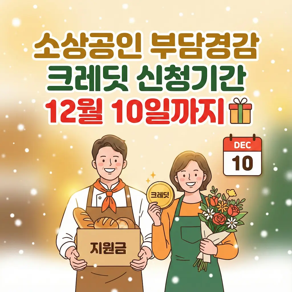 소상공인 부담경감 크레딧 신청기간 12월 10일까지 연장! 온라인 신청하기