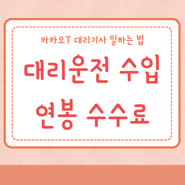 대리운전 수입 연봉 수수료