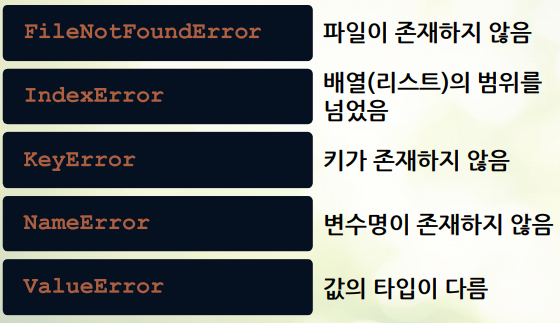 예외 종류