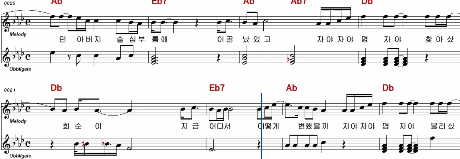 나훈아 명자 악보