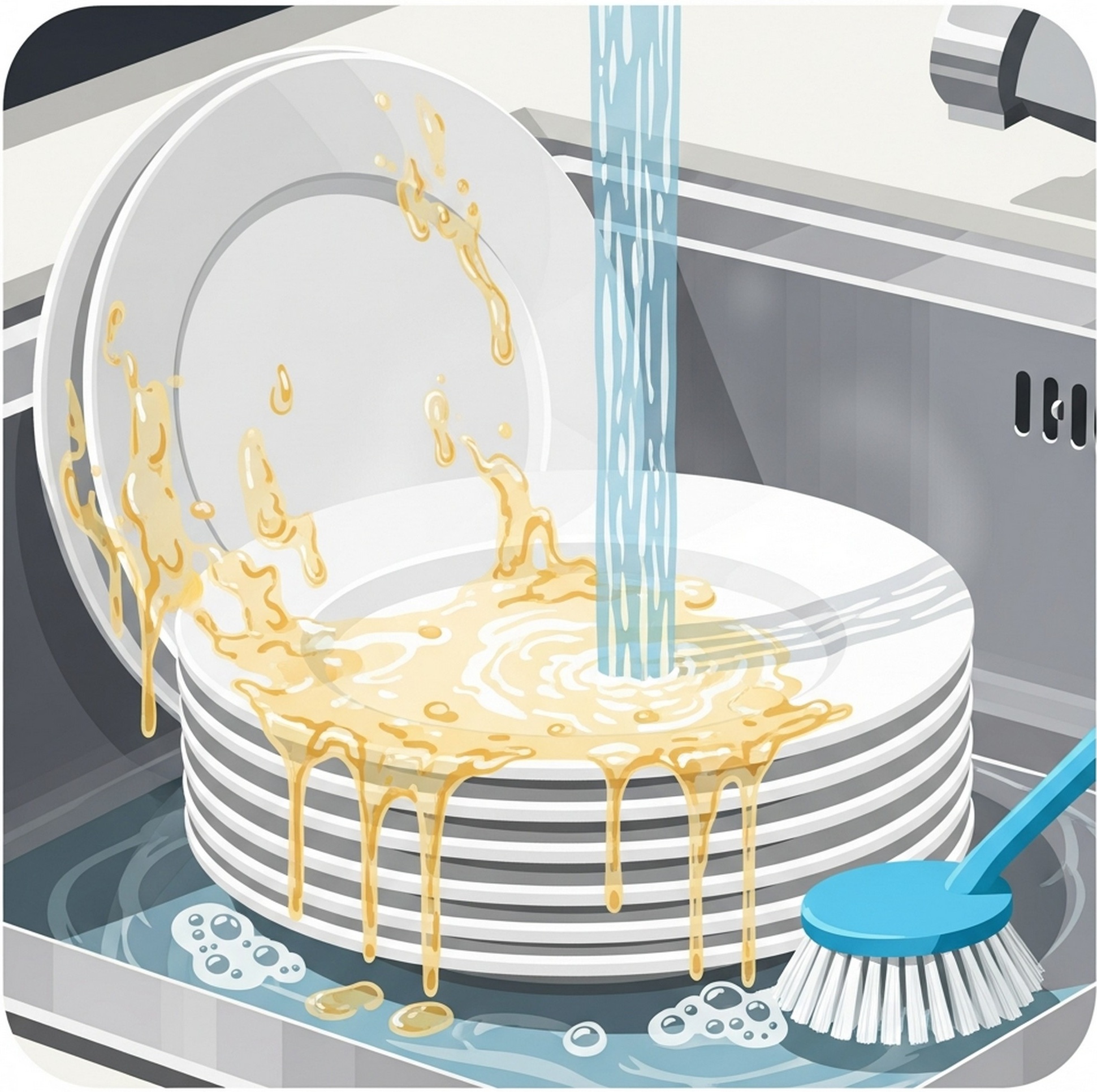 뜨거운 물 설거지