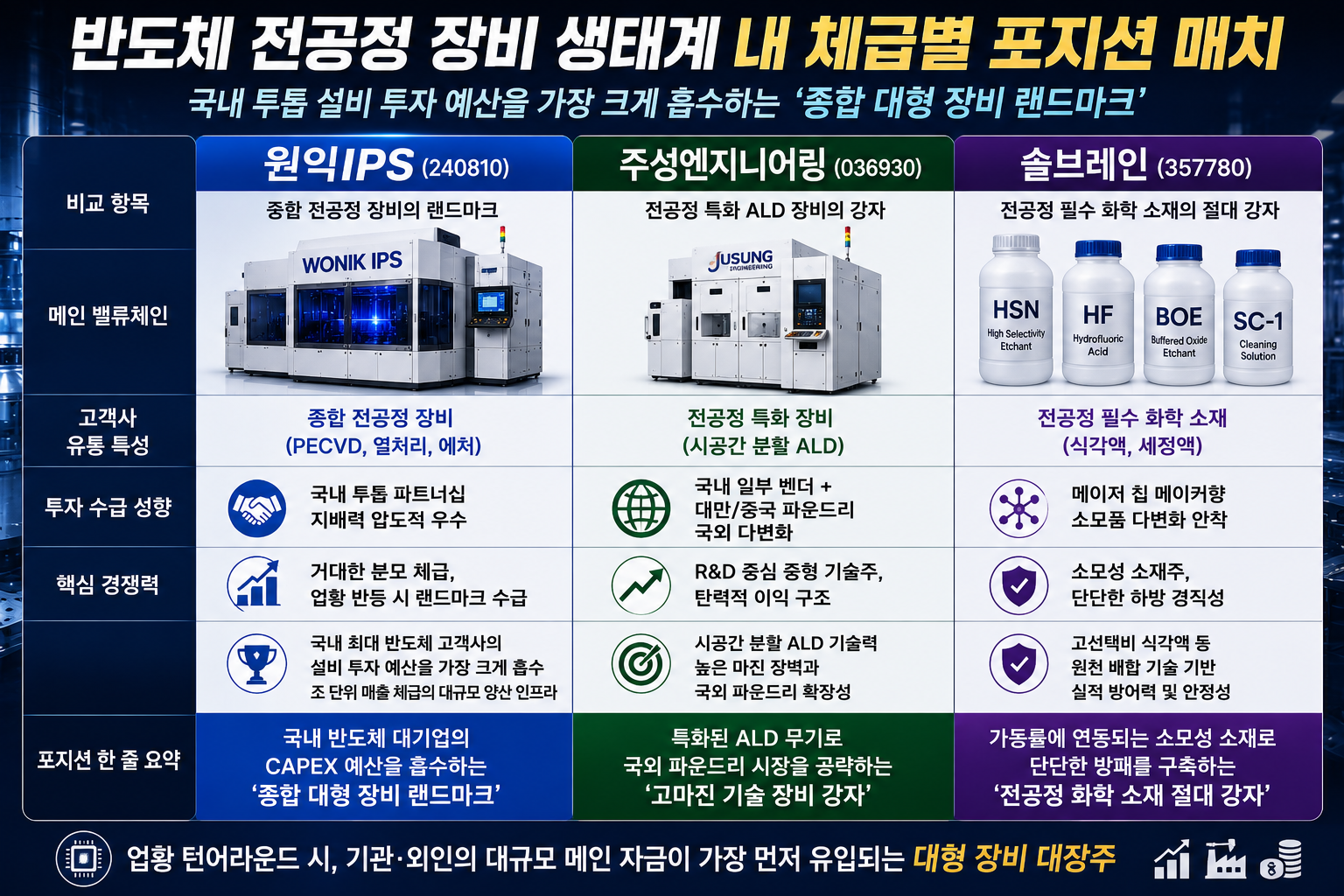 반도체 장비 기업 비교 인포그래픽