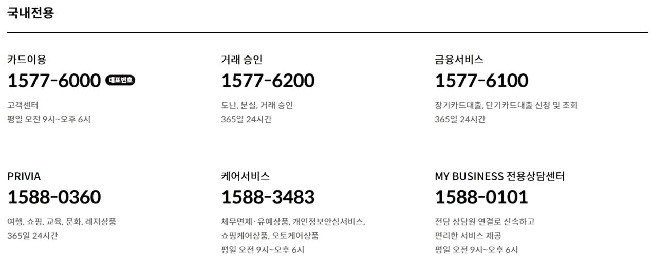 현대카드 고객센터