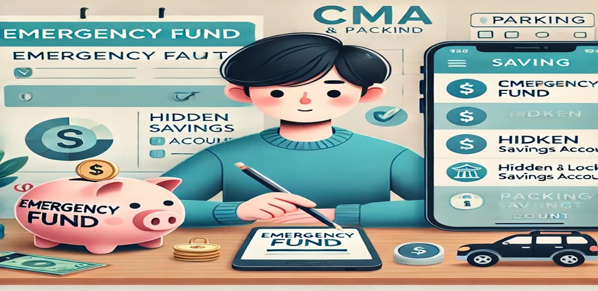 비상금 계좌를 만들며 목표를 설정하는 사회초년생의 모습