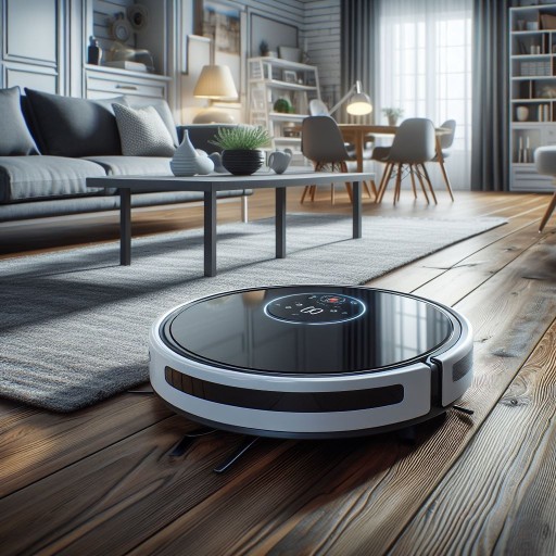 로봇락 청소기 사용장면