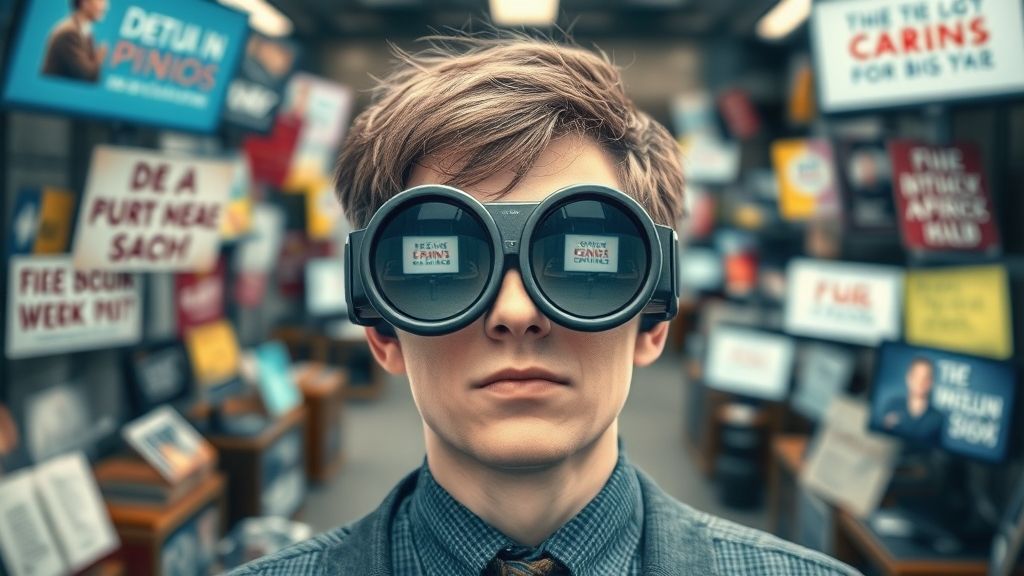 고글을 쓰고 보고 싶은 것만 보는 남자