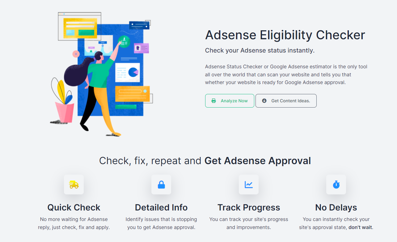 애드센스 자격 검사 도구 Adsense Eligibility Checker Tool
