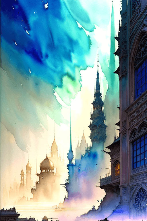 Playground AI로 생성한 그림(3) - 신비한 분위기의 성