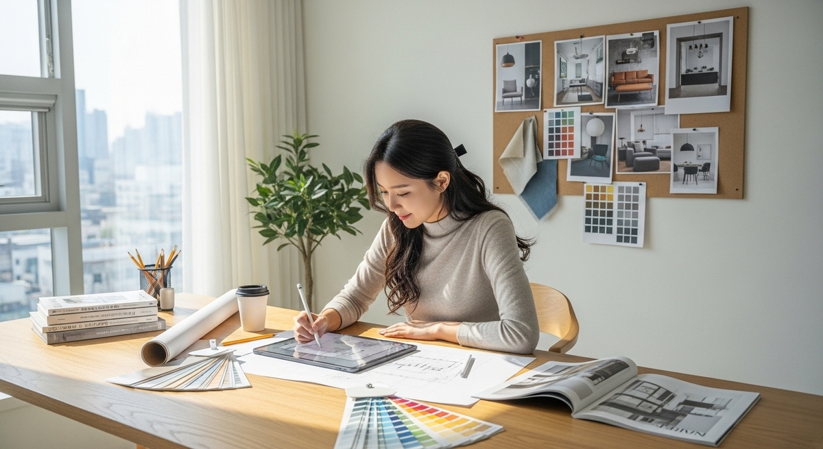 ๊ฒจ์ธ ๊ฑฐ์ค ๋์ ๊ณ ๋ฏผํ๋ ์ฌ์ฑ