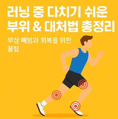 러닝 중 다치기 쉬운 부위 & 대처법 총정리|부상 예방과 회복을 위한 꿀팁 (이미지 챗지피티)