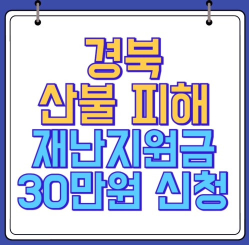 경북 산불 피해 재난지원금