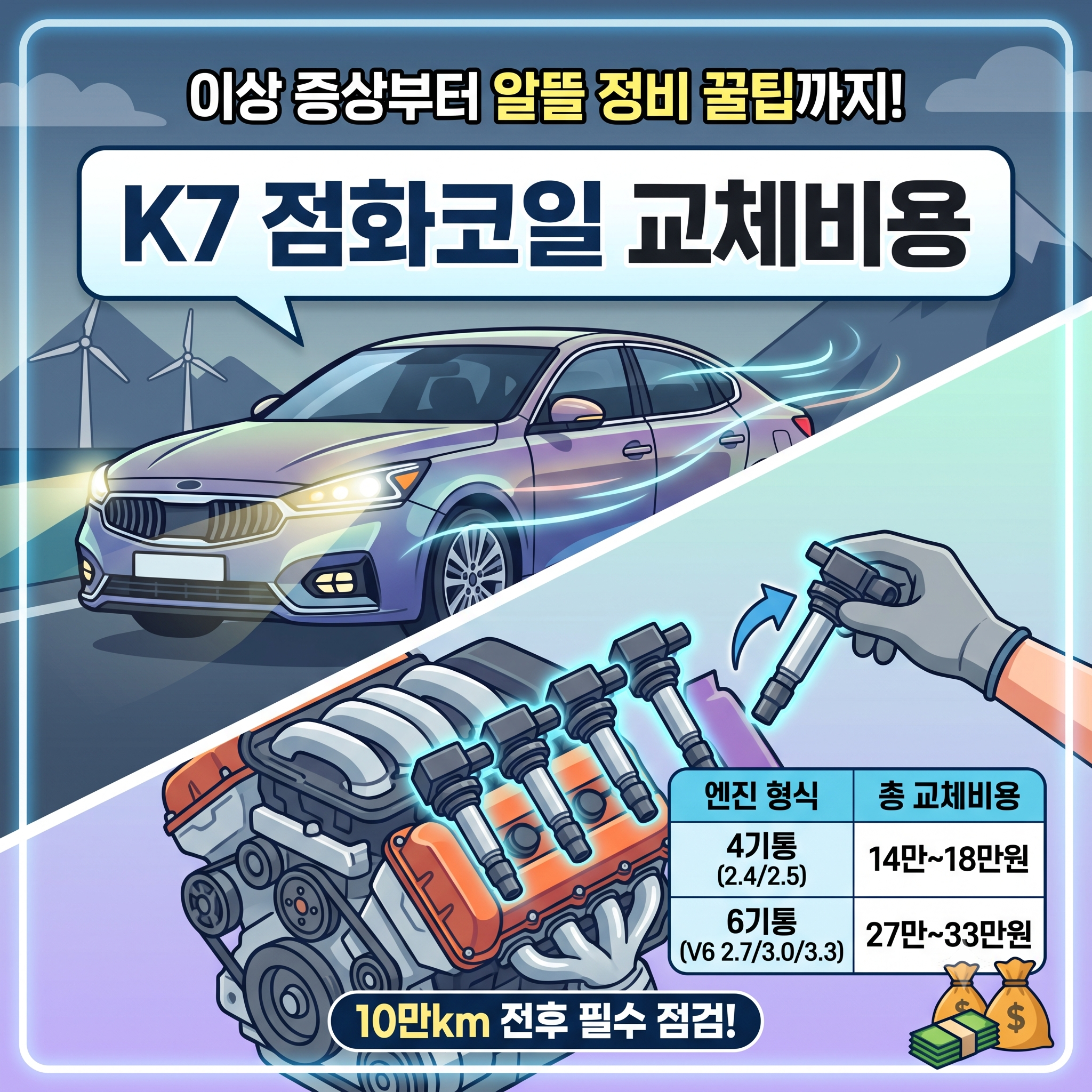 K7 점화코일 교체비용 및 이상 증상 방치하면 안 되는 이유