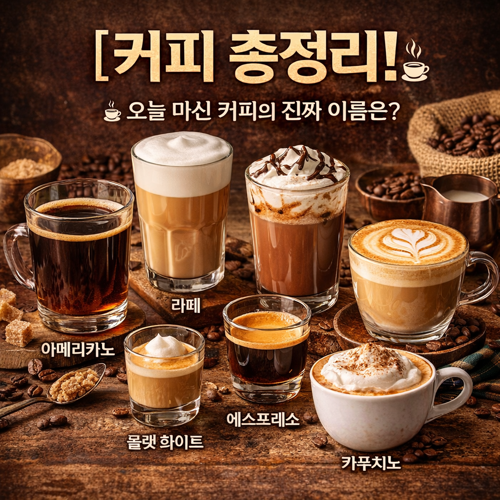 [커피 총정리!] ☕ 오늘 마신 커피의 진짜 이름은?