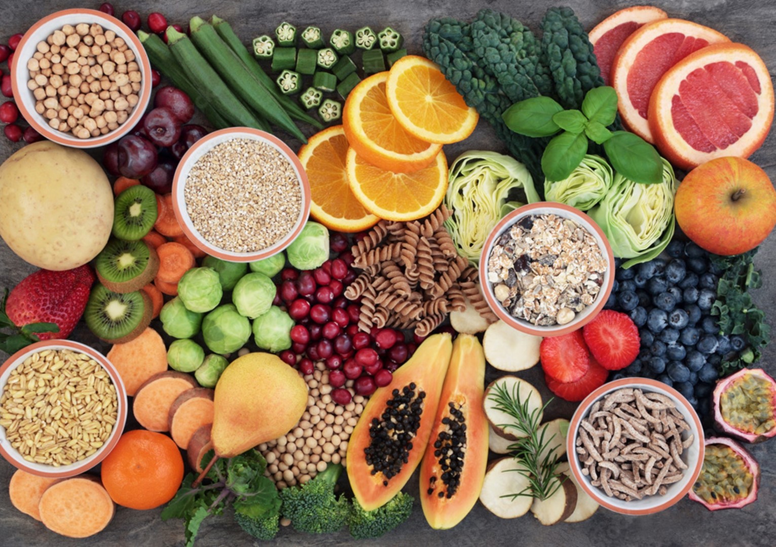 건강한 탄수화물(곡물,과일,야채,채소 등)