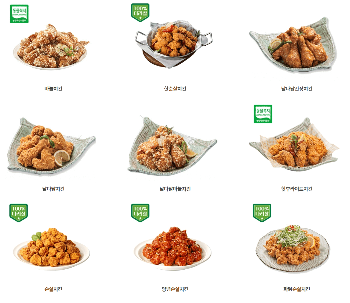 치킨 메뉴