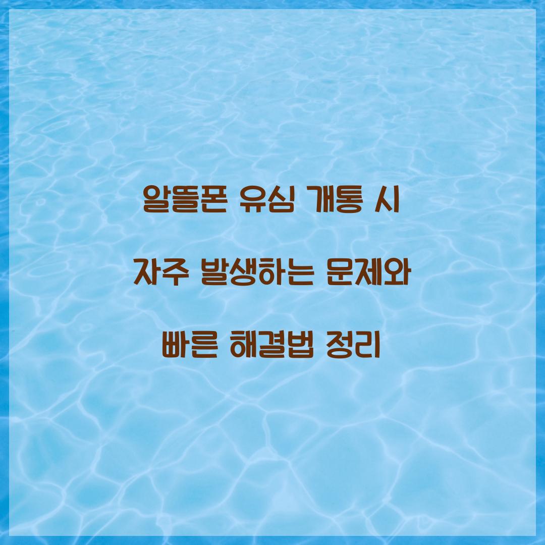 알뜰폰 유심 개통 시 자주 발생하는 문제와 해결법