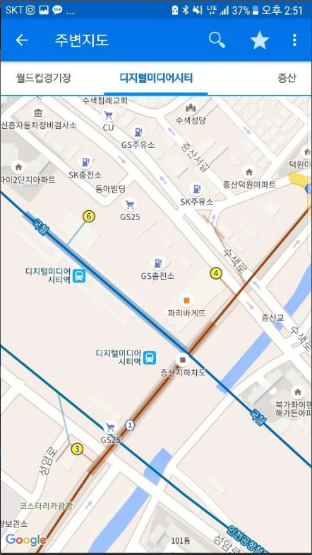 지하철 노선도 보기 어플, HD 노선도 범위의 확대 축소 하기, 메트로이드 HD