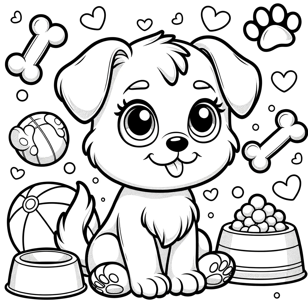 강아지 색칠공부 도안
