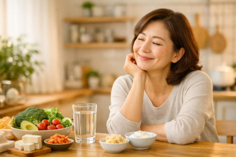 변비 개선을 위한 식단과 수분 섭취 사진