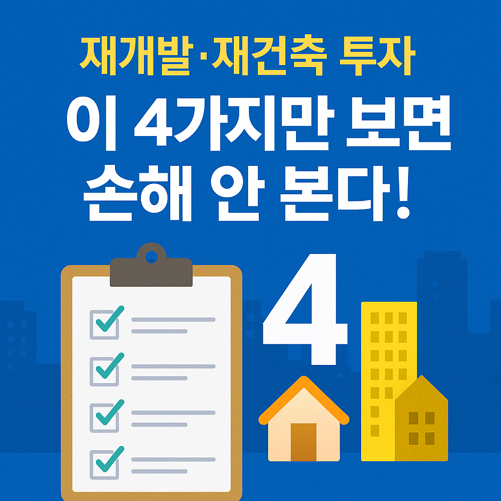 "재개발·재건축투자, 이 4가지만 보면 손해 안 본다!"