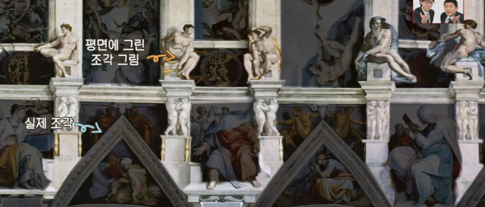 평면에 그린 조각 그림