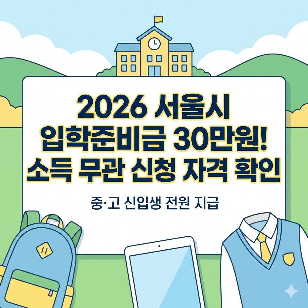 2026년 서울시 입학준비금 소득 무관 신청 자격과 지급 대상 총정리