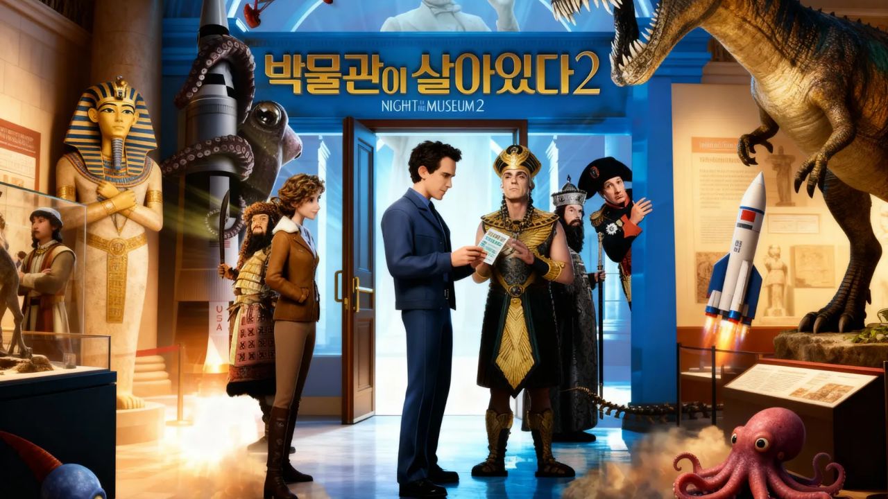 영화 박물관이 살아있다 박물관 입장 장면, 전시 포함 여부 영어회화 예시