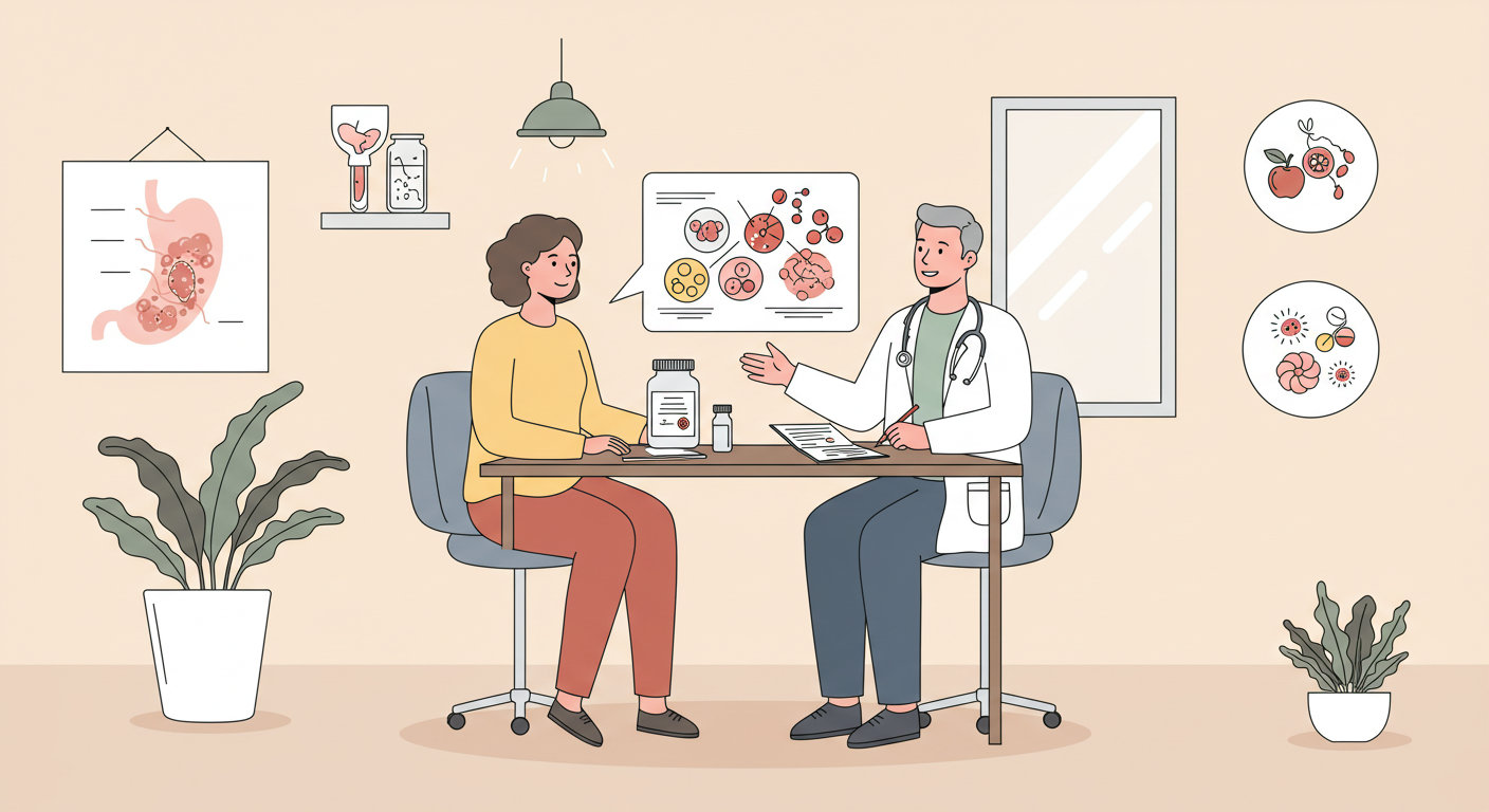 비스무트4제, 유산균보조