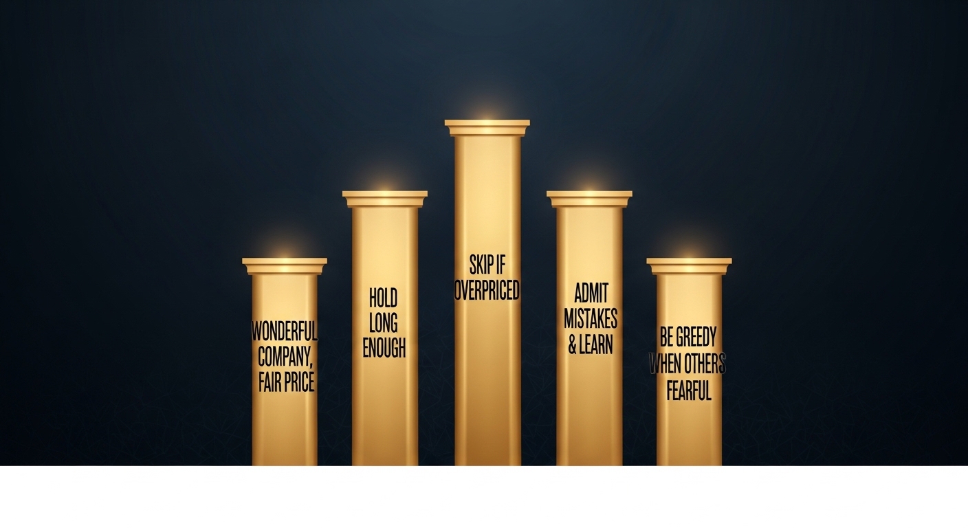 워런 버핏 역발상 투자 원칙 5가지 가치투자 장기보유 훌륭한기업 적정가격 인내심