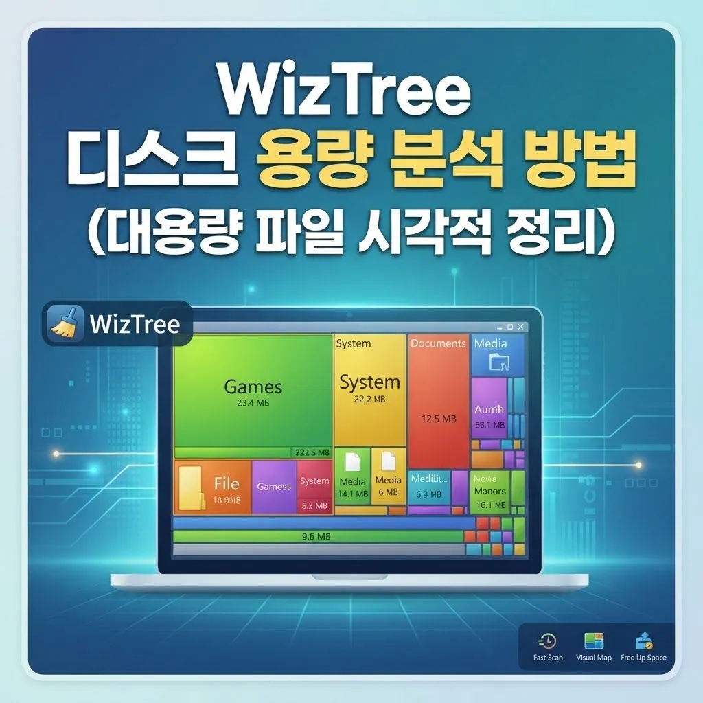 WizTree 디스크 용량 분석 방법 (대용량 파일 시각적 정리)