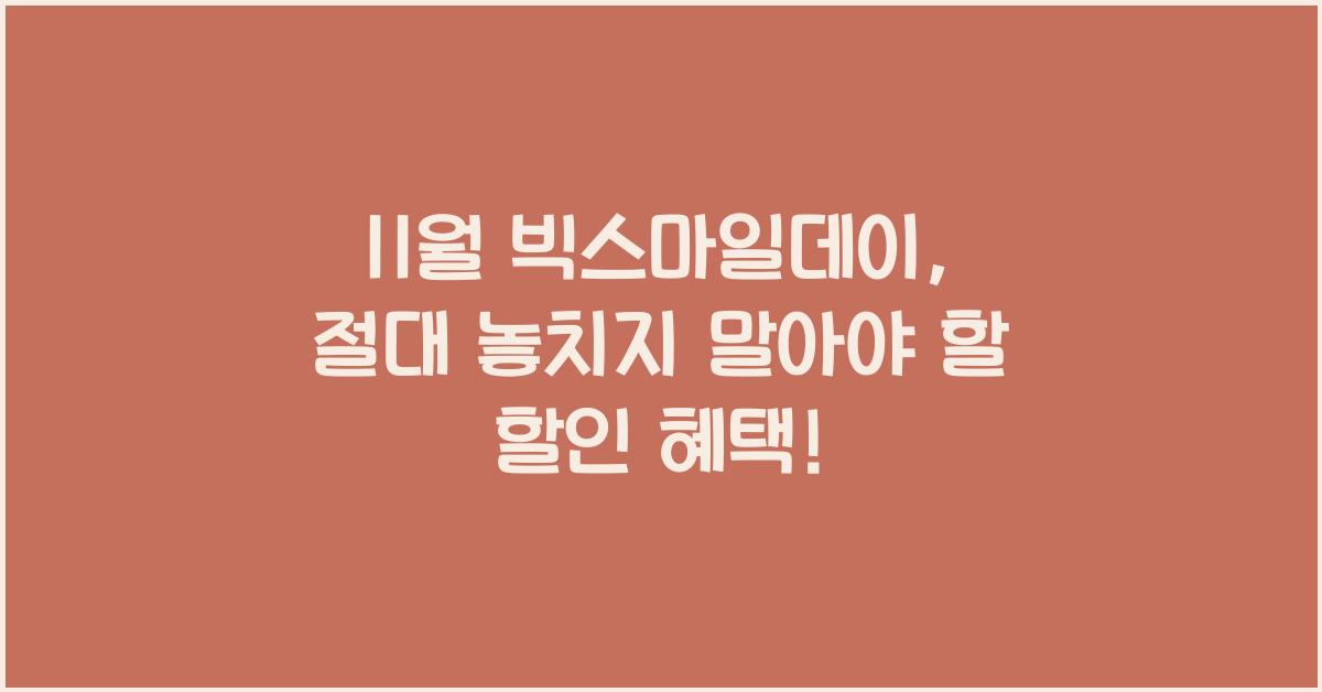 11월 빅스마일데이