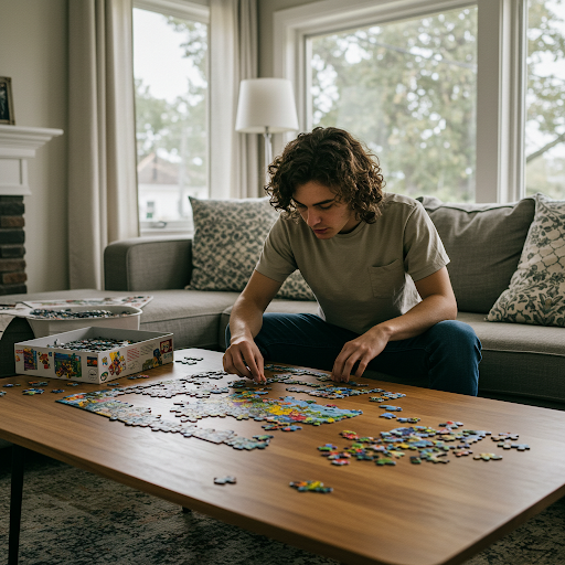 퍼즐 하는 사진