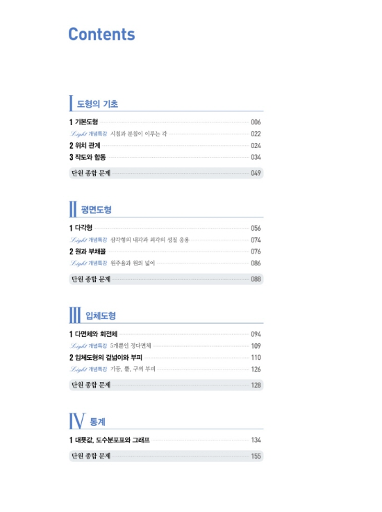 최상위수학 라이트 중 1-2 2026 목차