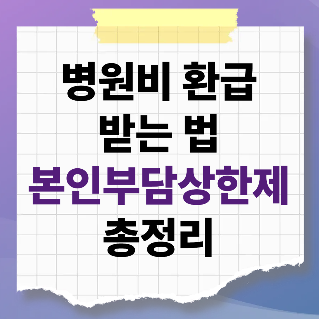 병원비 환급 받는 법, 2026년 본인부담상한제 지급일 및 신청자격 총정리