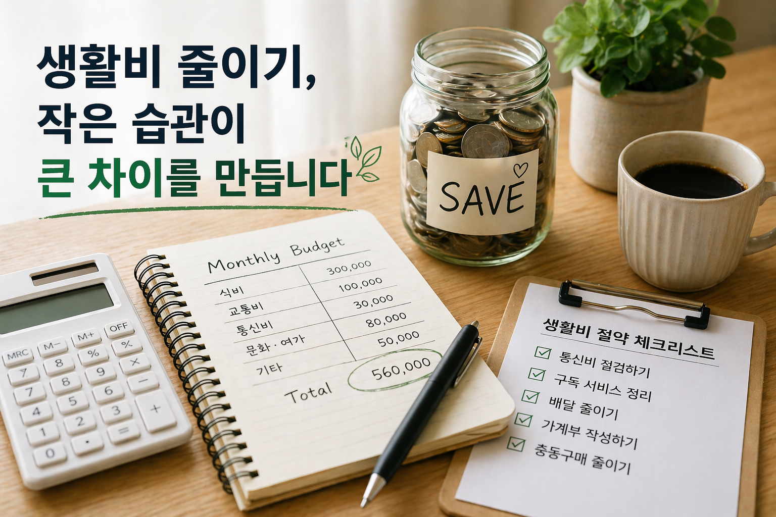 생활비 줄이기 작은 습관이 큰차이를 만든다는 이미지