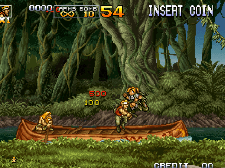 적을-공격하고-점수를-획득하는-화면