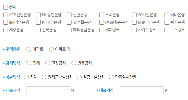 주택담보대출 비교하기