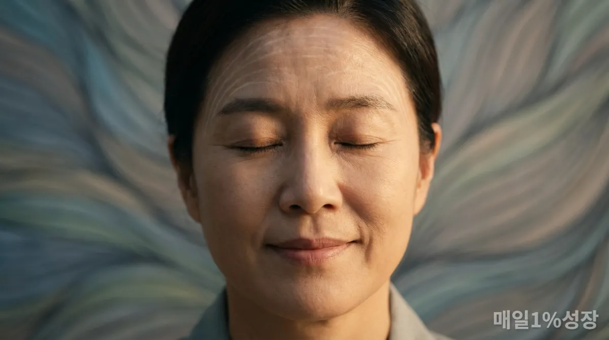 마음 근육을 강화하며 평온을 찾는 한국인의 얼굴