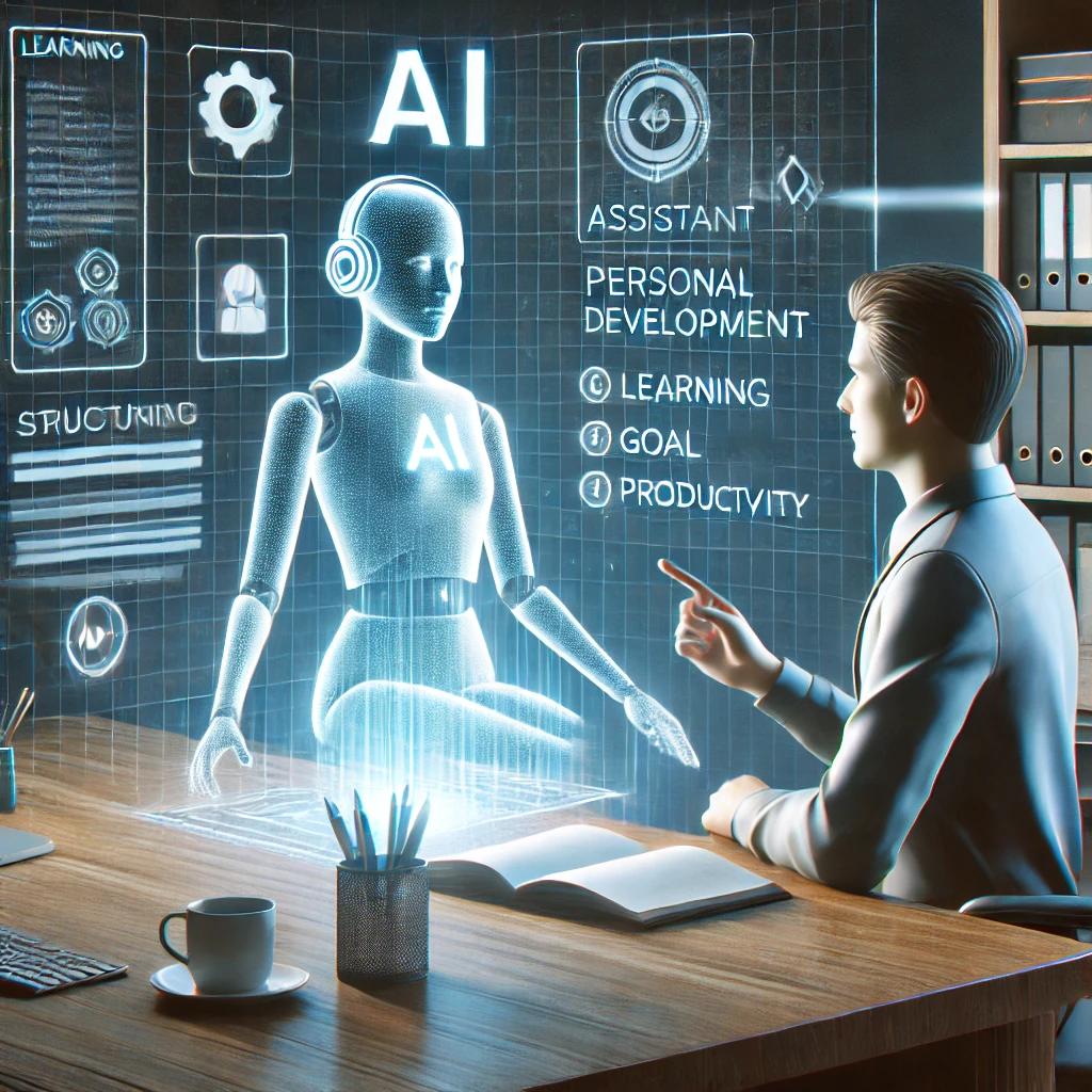 AI와 이야기를 나누는 남성의 일러스트